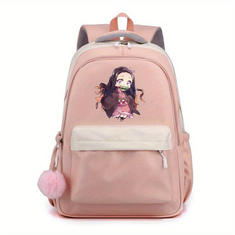 Cartoon Girl Pattern Backpack Large Capacity Student Schoolbag