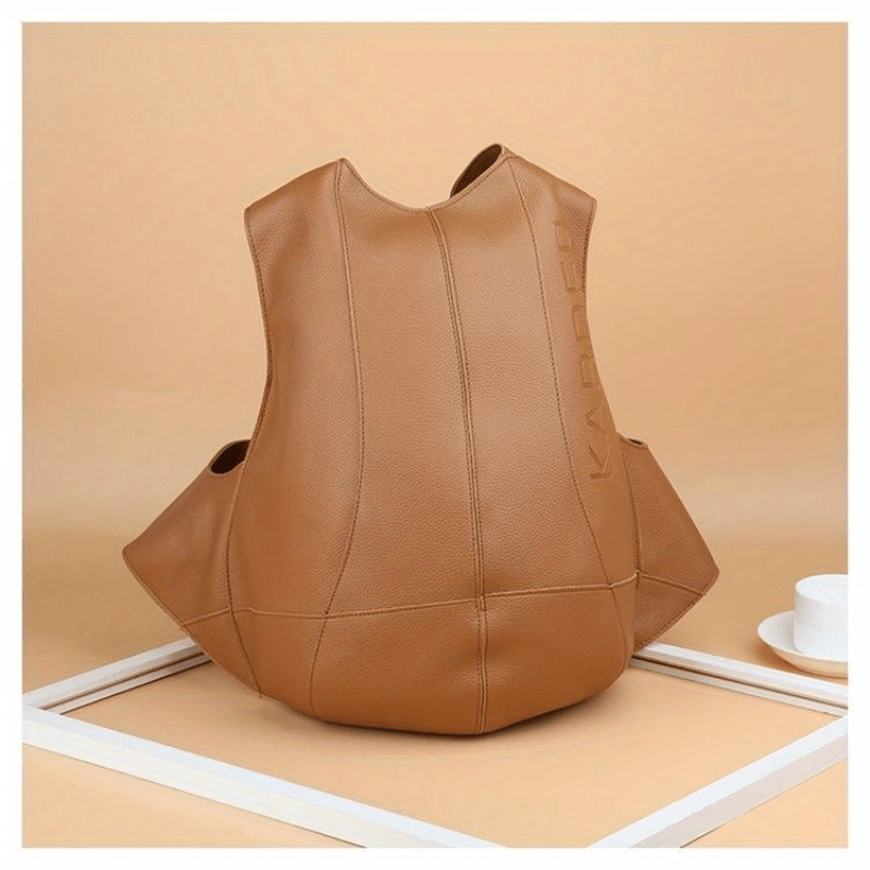 Tortoise Shape Large Capacity Backpack Soft Surface Leather Anti-theft Bag