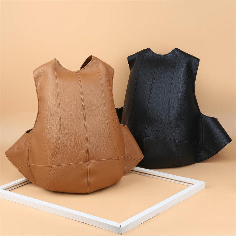 Tortoise Shape Large Capacity Backpack Soft Surface Leather Anti-theft Bag