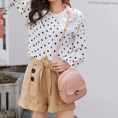 Sweet Mini Backpack With Earphone Hole Double Shoulder Bag