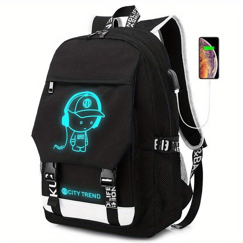 Casual Luminous Backpack Large Capacity Oxford Cloth Backpack