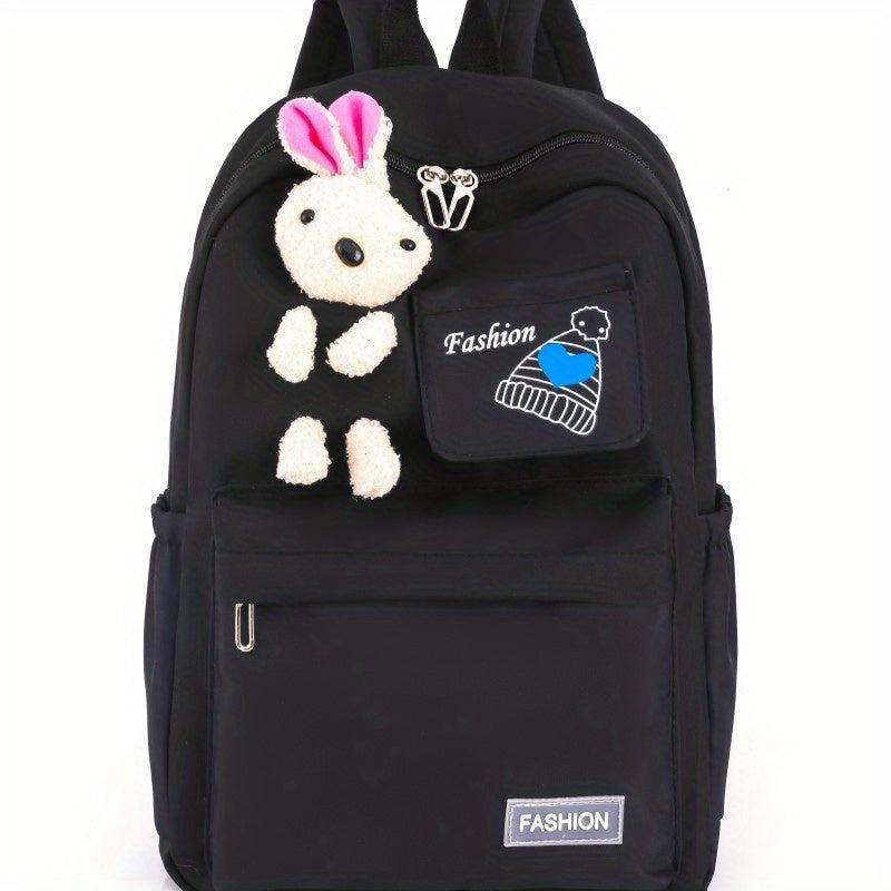 Little Rabbit Doll Backpack Double Shoulder Bag Middle School Student Backpack