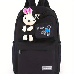Little Rabbit Doll Backpack Double Shoulder Bag Middle School Student Backpack