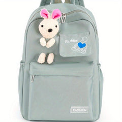 Little Rabbit Doll Backpack Double Shoulder Bag Middle School Student Backpack