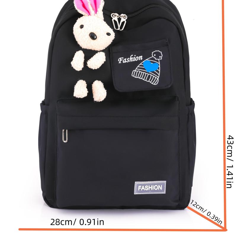 Little Rabbit Doll Backpack Double Shoulder Bag Middle School Student Backpack