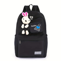 Little Rabbit Doll Backpack Double Shoulder Bag Middle School Student Backpack