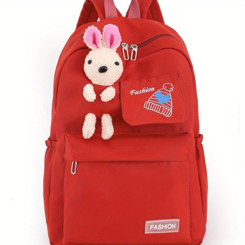 Little Rabbit Doll Backpack Double Shoulder Bag Middle School Student Backpack