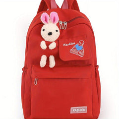 Little Rabbit Doll Backpack Double Shoulder Bag Middle School Student Backpack