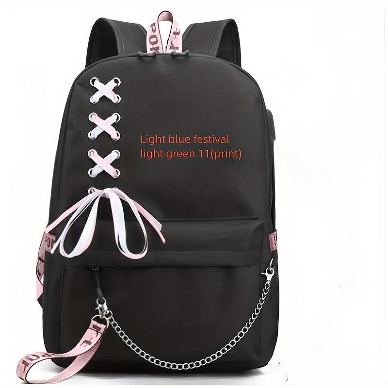Casual Backpack With USB Charging Travel Bag Computer Bag