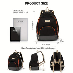 Lightweight School College Laptop Backpack Men Women Travel Bag
