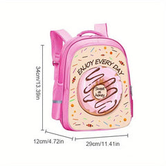 Donut Candy Pattern Casual School Bag Outdoor Sports Backpack
