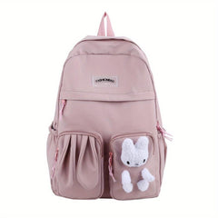 Plush Bear Denim Backpack Large Capacity School Bag