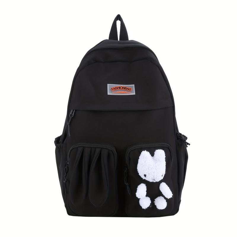 Plush Bear Denim Backpack Large Capacity School Bag