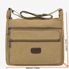 Men's Canvas Shoulder Bag Large Capacity Diagonal Messenger Bag
