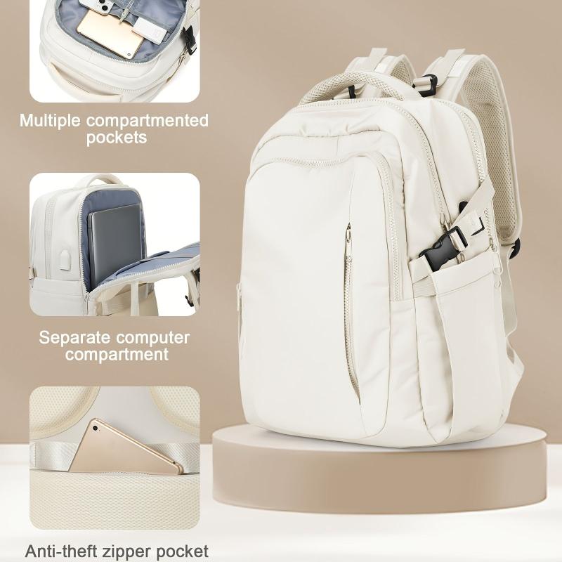 Solid Backpack Men/Women Double Shoulder Bag Business Computer Bag