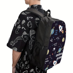 Space Rocket Pattern Backpack Men's Laptop Women's Personality Backpack