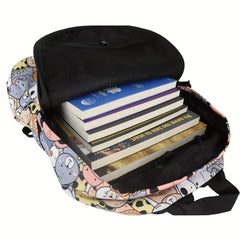 Funny Animals Pattern Students Backpack Double Shoulder Bag Large Capacity