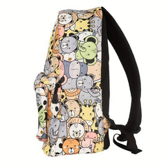 Funny Animals Pattern Students Backpack Double Shoulder Bag Large Capacity