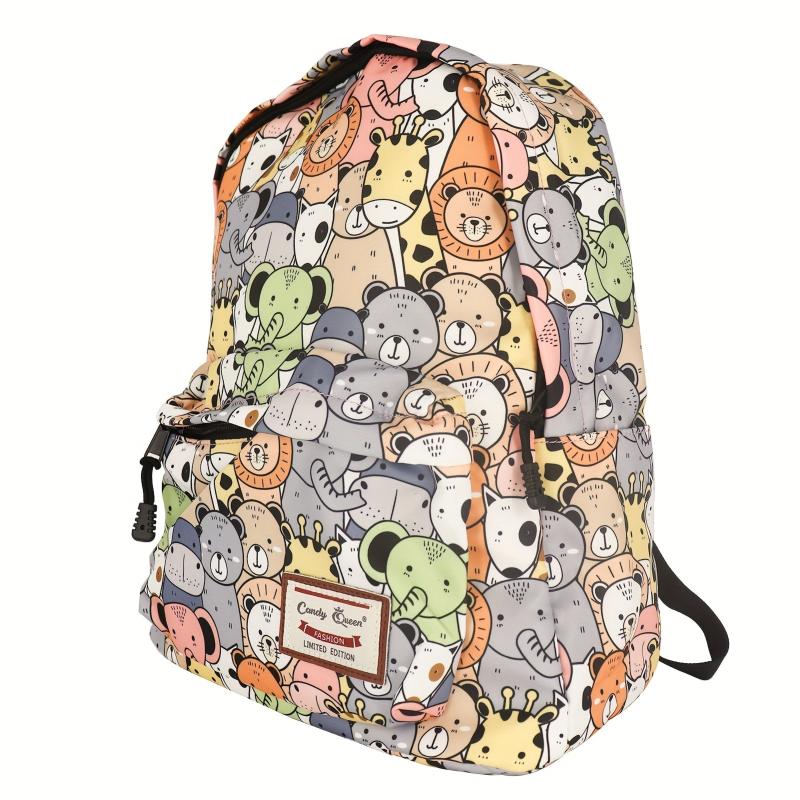 Funny Animals Pattern Students Backpack Double Shoulder Bag Large Capacity