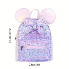 Colorful Bow Children's Backpack With Sequins