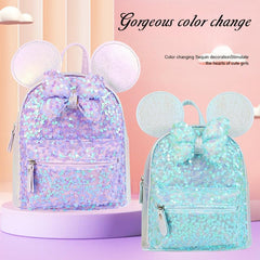 Colorful Bow Children's Backpack With Sequins