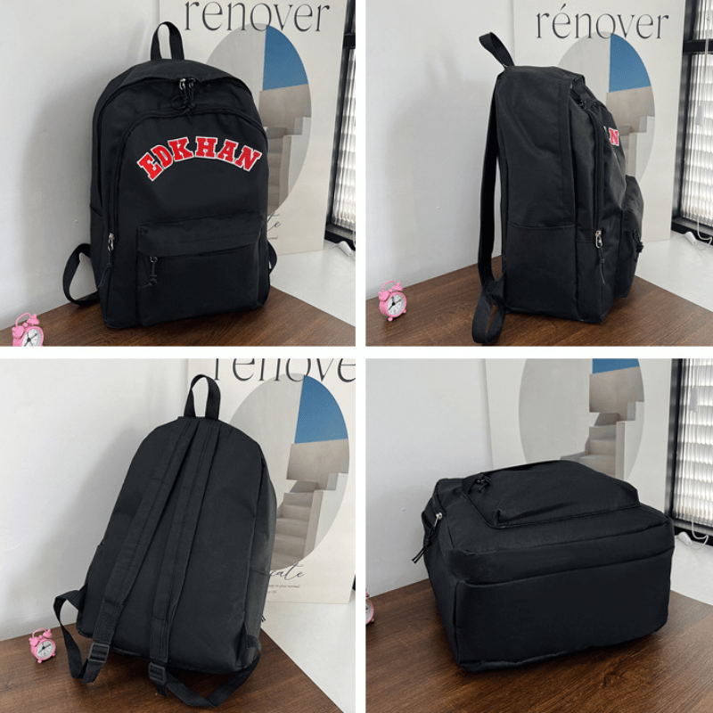 Personality Multifunctional Double Shoulder Bag Balck Bag For Men And Women
