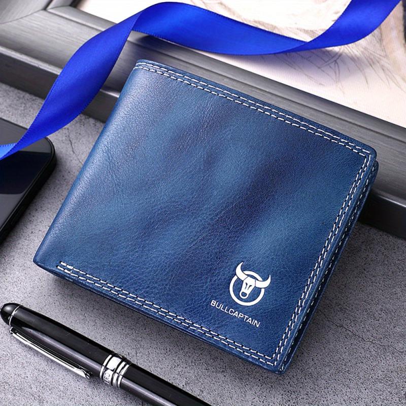 RFID Blocking Leather Wallet Men Slim Bifold Front Pocket Wallets