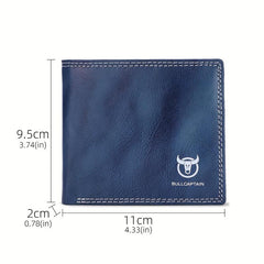 RFID Blocking Leather Wallet Men Slim Bifold Front Pocket Wallets