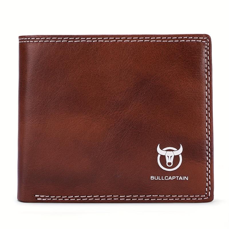 RFID Blocking Leather Wallet Men Slim Bifold Front Pocket Wallets
