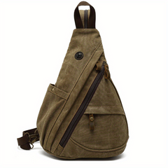 Men's Casual Canvas Chest Bag Multifunctional Crossbody Bag