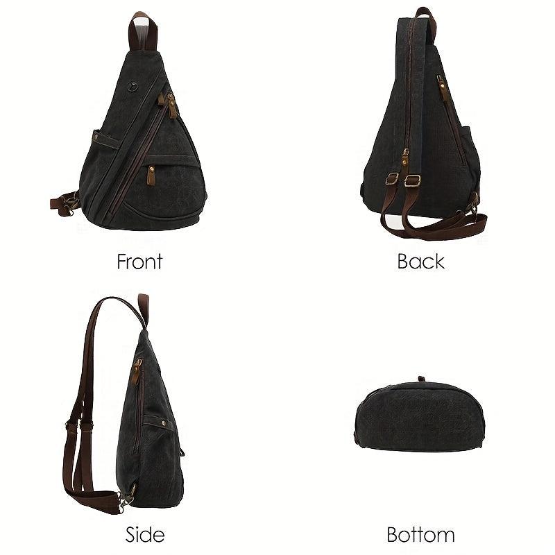 Men's Casual Canvas Chest Bag Multifunctional Crossbody Bag