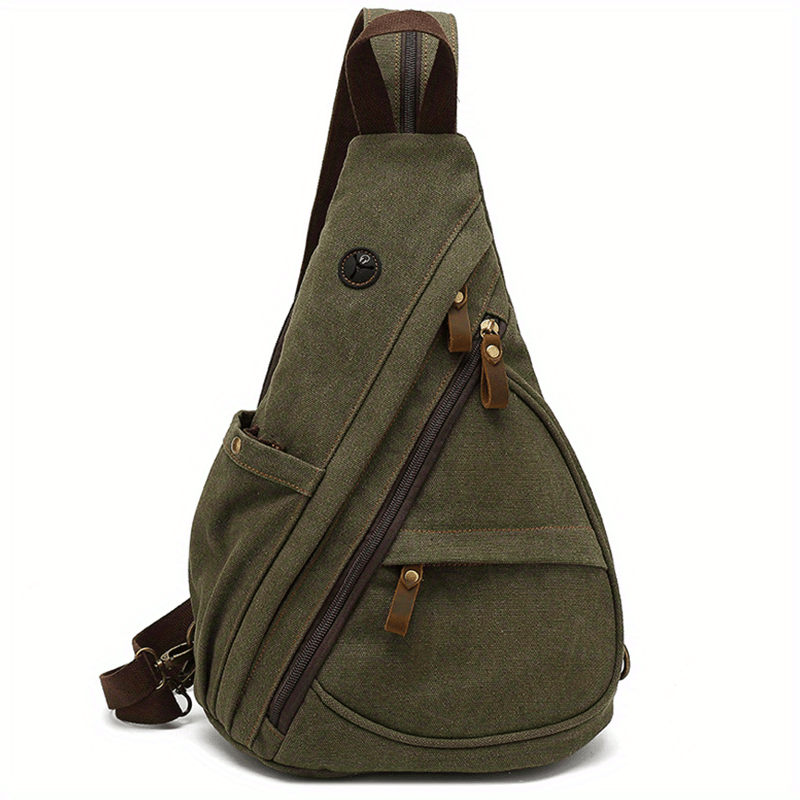 Men's Casual Canvas Chest Bag Multifunctional Crossbody Bag