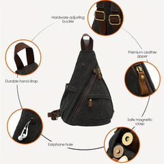 Men's Casual Canvas Chest Bag Multifunctional Crossbody Bag