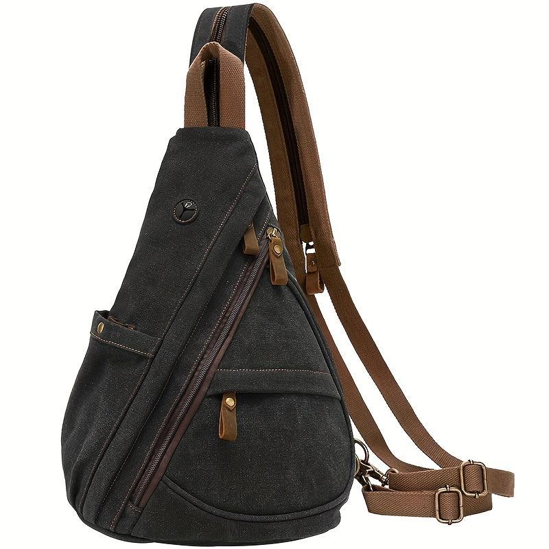 Men's Casual Canvas Chest Bag Multifunctional Crossbody Bag
