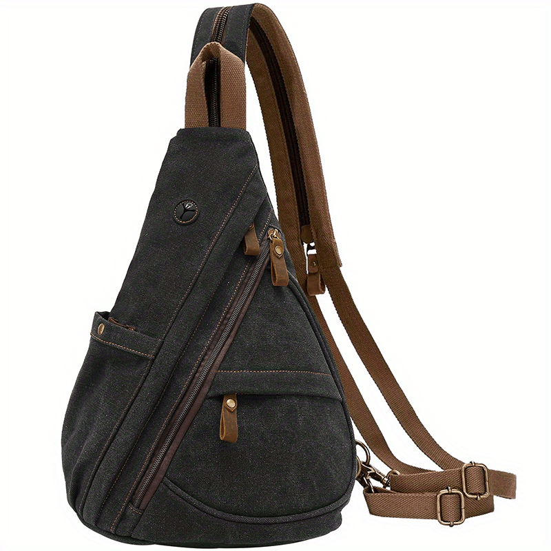 Men's Casual Canvas Chest Bag Multifunctional Crossbody Bag