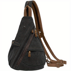 Men's Casual Canvas Chest Bag Multifunctional Crossbody Bag