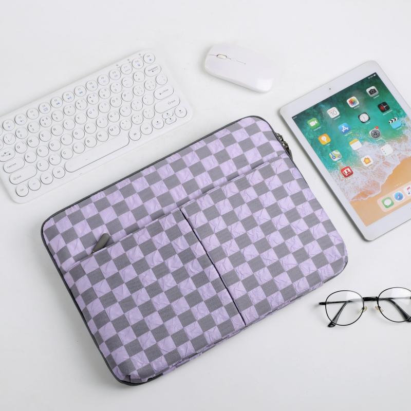 Tablet Storage Bag Laptop Protective Cover Houndstooth Plaid Pur
