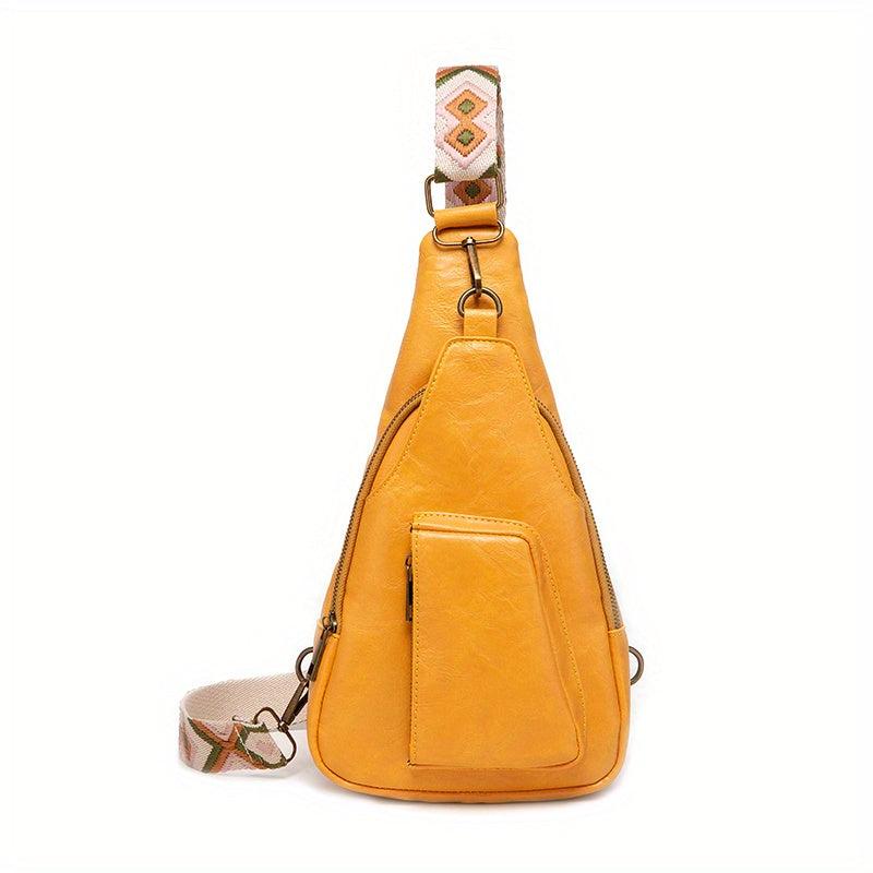 Vintage Style Sling Bag Geometric Crossbody Bag Women's Chest Purse