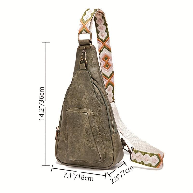 Vintage Style Sling Bag Geometric Crossbody Bag Women's Chest Purse
