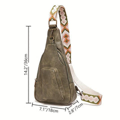Vintage Style Sling Bag Geometric Crossbody Bag Women's Chest Purse