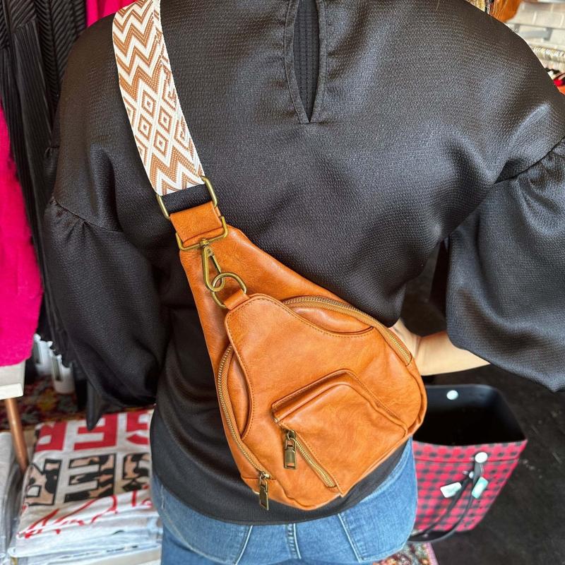 Vintage Style Sling Bag Geometric Crossbody Bag Women's Chest Purse