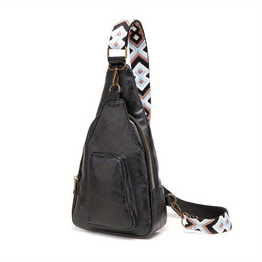 Vintage Style Sling Bag Geometric Crossbody Bag Women's Chest Purse
