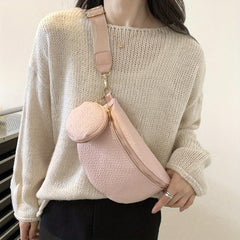 Embossed Texture Fanny Pack Crossbody Bag with Mini Coin Purse