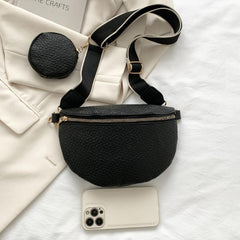 Embossed Texture Fanny Pack Crossbody Bag with Mini Coin Purse
