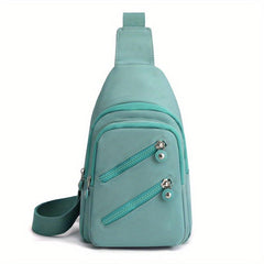 Zipper Front Sling Bag Casual Pocket Chest Purse