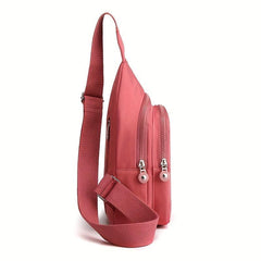 Zipper Front Sling Bag Casual Pocket Chest Purse
