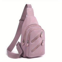 Zipper Front Sling Bag Casual Pocket Chest Purse