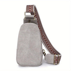 Retro Style Sling Bag Guitar Strap Chest PU Leather Crossbody Bag