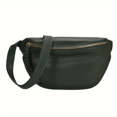 Solid Casual Saddle Bag Patent Leather Waterproof Shoulder Bag