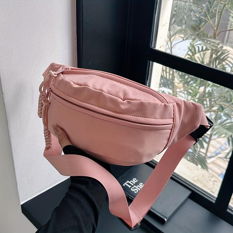 Versatile Zipper Waist Bag Solid Chest Bag Women's Crossbody Bag